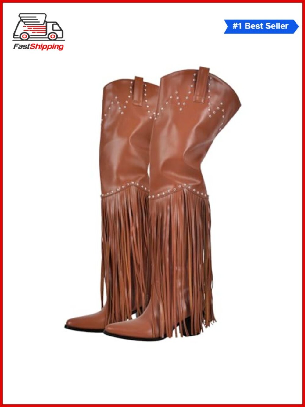 ✨Western Fringe Over Knee Wide Calf Cowgirl Thigh High Boots